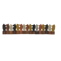 Fabulous Set of Old Carved Horse Game Pieces with Terrific Color