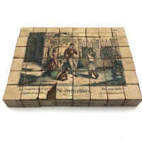 Early, Rare German Litho Six Sided Wooden Block Puzzle