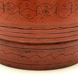 Burmese Cinnabar Lacquer Betel Box with Two Interior Trays