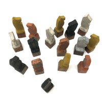 Fabulous Set of Old Carved Horse Game Pieces with Terrific Color