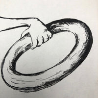 Beryl Breedlove 1961 Ink on Board Illustration, "Hang on Mary, I'm Coming!"