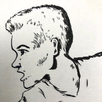 Beryl Breedlove 1961 Ink on Board Illustration, "Hang on Mary, I'm Coming!"
