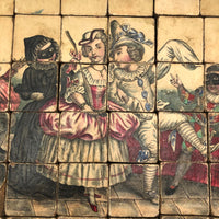 Early, Rare German Litho Six Sided Wooden Block Puzzle