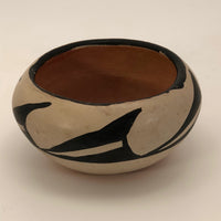 Striking Black and Cream Vintage Cochiti or Santo Domingo Southwest Pueblo Pottery Bowl