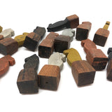 Fabulous Set of Old Carved Horse Game Pieces with Terrific Color