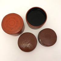 Burmese Cinnabar Lacquer Betel Box with Two Interior Trays