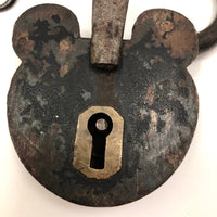 Old Mickey Mouse Ears Smokehouse Lock with Key