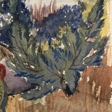 Mid-Century Watercolor Marsh Landscape with Palms and Cactii, Unsigned