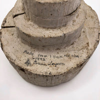 Primitive White Painted Red Elm Tiered Milking Stool