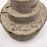Primitive White Painted Red Elm Tiered Milking Stool