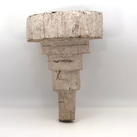 Primitive White Painted Red Elm Tiered Milking Stool