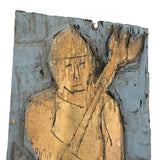 Curious Painted Relief Carved Viking