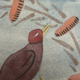 Two birds on Branch Watercolor on Very Thin Laid Paper