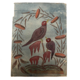 Two birds on Branch Watercolor on Very Thin Laid Paper