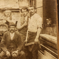 Wonderful Antique Photo of Carpenters (and Guard Dog!) in their Shop