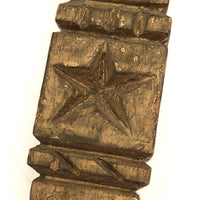 SOLD 1895 Gold Painted Carved Whimsy with Letters, Numbers and More, On Stilts!
