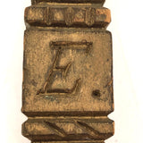 SOLD 1895 Gold Painted Carved Whimsy with Letters, Numbers and More, On Stilts!
