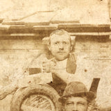 Wonderful Antique Photo of Carpenters (and Guard Dog!) in their Shop