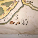 Antique Ink and Watercolor Hand-drawn Dutch Manuscript Map of Early Utrecht