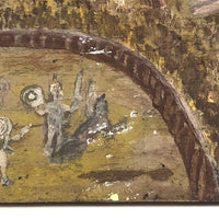 Weird, Wonderful Gods and Gladiators Vintage Painting on Wood Panel