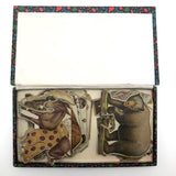 Antique Swiss Boxed Set of Double-Sided Color Litho Standup Animals