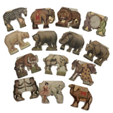 Antique Swiss Boxed Set of Double-Sided Color Litho Standup Animals