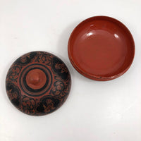 Burmese Yun-De Round Lacquer Box with Handle
