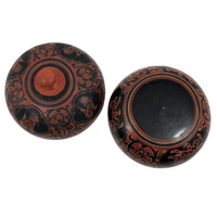 Burmese Yun-De Round Lacquer Box with Handle