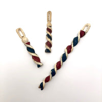 Red, White & Blue Mini Barber Pole Hand-carved Whimsies - Sold Individually