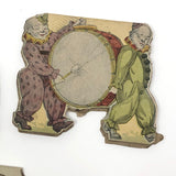 Antique Swiss Boxed Set of Double-Sided Color Litho Standup Animals