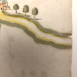 Antique Ink and Watercolor Hand-drawn Dutch Manuscript Map of Early Utrecht