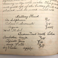 Antique Hospital Pharmacist's Notebook with Many Remedy Recipes!