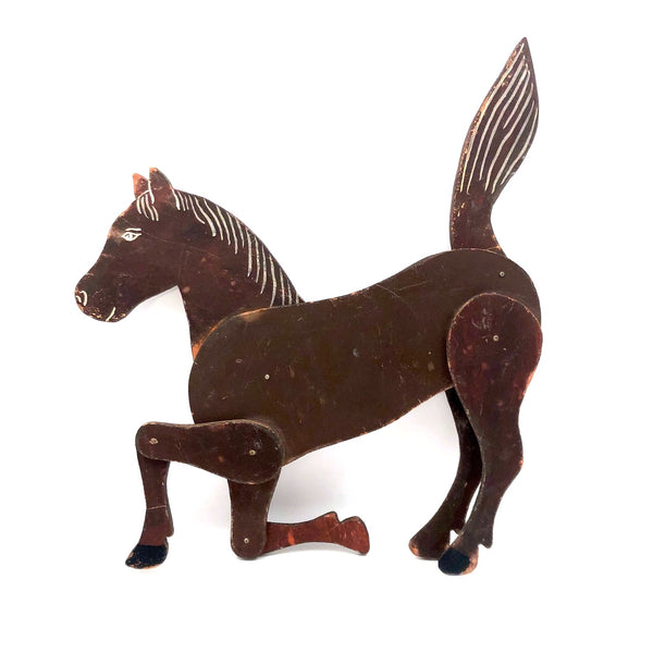 Hand-painted Old Jointed Wooden Horse