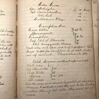 Antique Hospital Pharmacist's Notebook with Many Remedy Recipes!