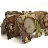 Antique Swiss Boxed Set of Double-Sided Color Litho Standup Animals