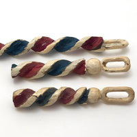 Red, White & Blue Mini Barber Pole Hand-carved Whimsies - Sold Individually