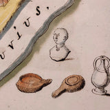 Antique Ink and Watercolor Hand-drawn Dutch Manuscript Map of Early Utrecht