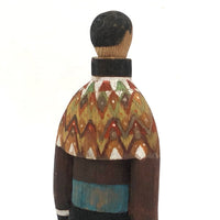 Delicately Carved and Painted Small Greenland Inuit Wooden Figure