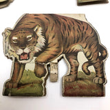 Antique Swiss Boxed Set of Double-Sided Color Litho Standup Animals