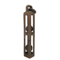 SOLD (BH) Tall Double Ball in Cage Whimsy with Old Paint and Hanging Loop