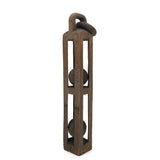 SOLD (BH) Tall Double Ball in Cage Whimsy with Old Paint and Hanging Loop