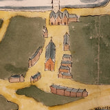 Antique Ink and Watercolor Hand-drawn Dutch Manuscript Map of Early Utrecht