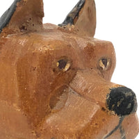Hand-carved, Varnished Vintage Wooden Boxer Dog