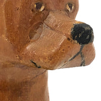 Hand-carved, Varnished Vintage Wooden Boxer Dog
