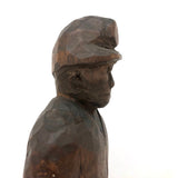 Poignant Old Carving of Miner with Pick Axe