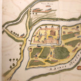 Antique Ink and Watercolor Hand-drawn Dutch Manuscript Map of Early Utrecht