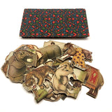 Antique Swiss Boxed Set of Double-Sided Color Litho Standup Animals