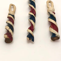 Red, White & Blue Mini Barber Pole Hand-carved Whimsies - Sold Individually