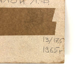 Chaloi Leonty Small Oil on Cardboard Landscape with Tree in Rock, 1965