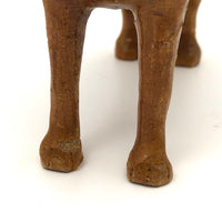 Hand-carved, Varnished Vintage Wooden Boxer Dog
